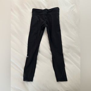 Lululemon black leggings mesh detail inspire